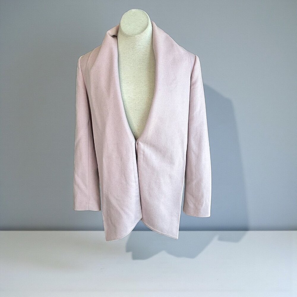 Mac & Jac Pink Wool Cashmere Blend Cropped Blazer Jacket Size 8